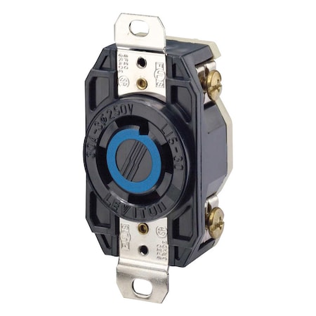 Leviton Locking Receptacle, L15-30R, 30 A, 250V AC, Three Phase, 3 Pole, Flush Mount, Screw Terminals 02720-000